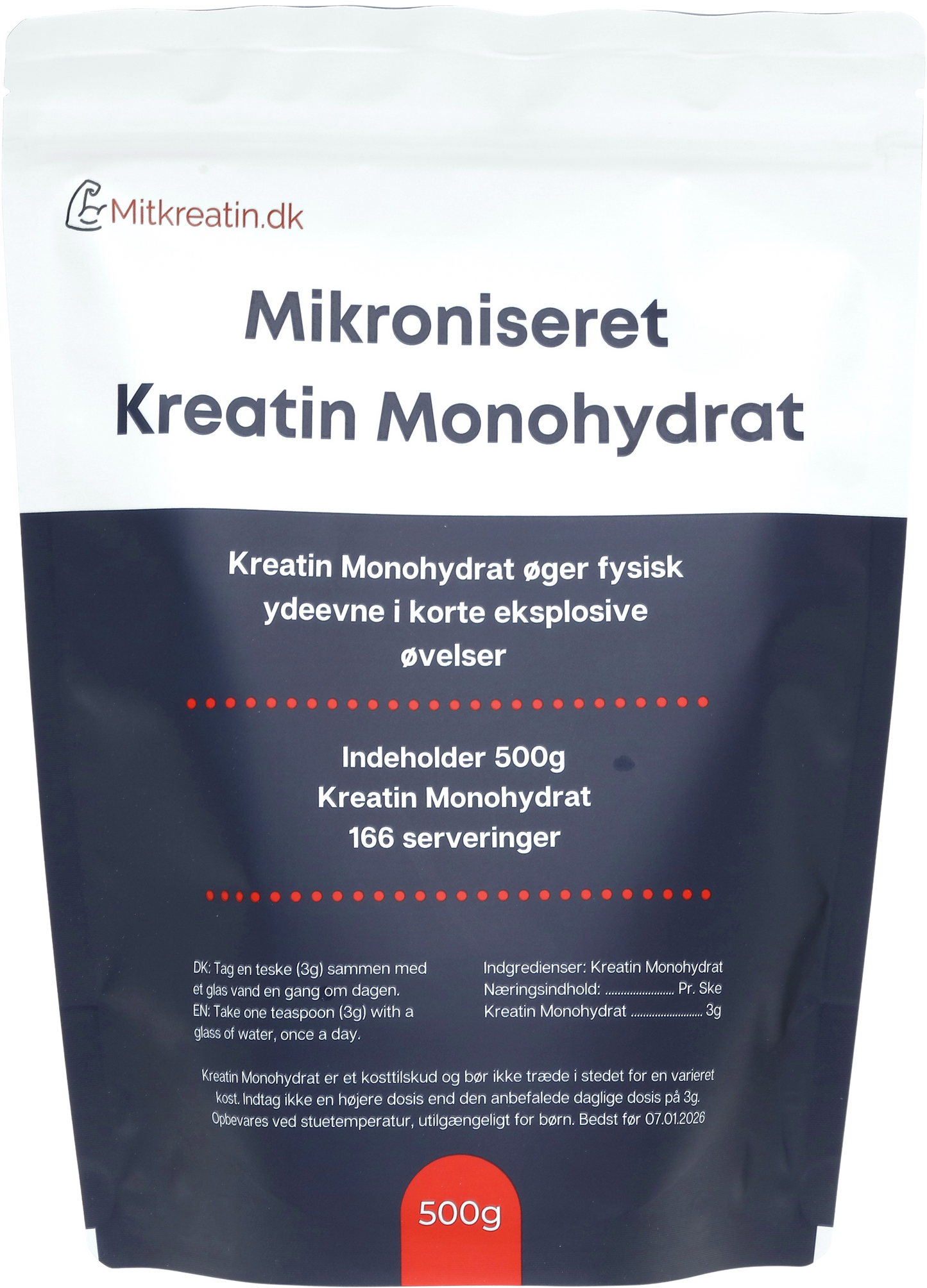 500g Mikroniseret Kreatin Monohydrat